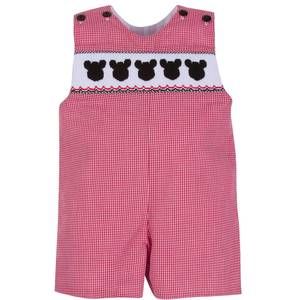 NEW LULU BEBE mickey mouse shortall romper in red